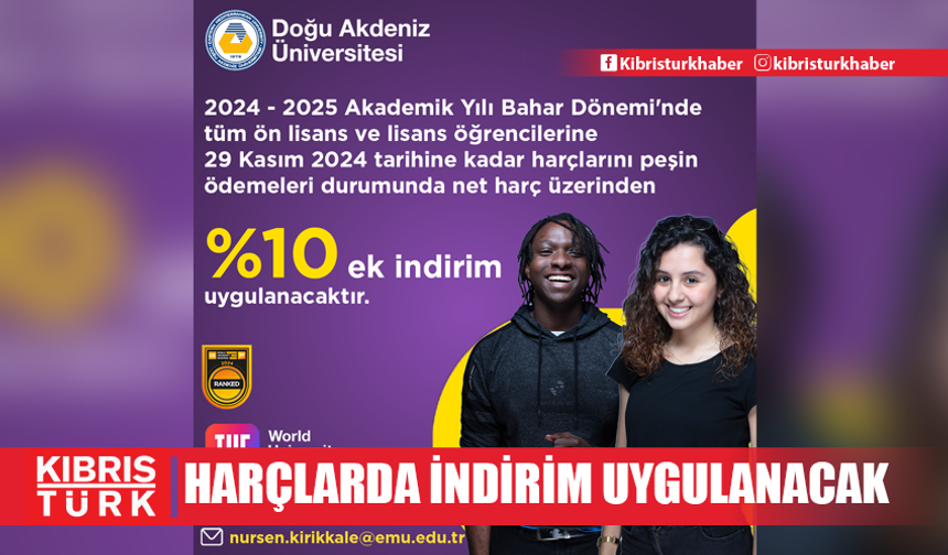 DAÜ Bahar Dönemi erken kayıt harçlarında indirim uygulayacak