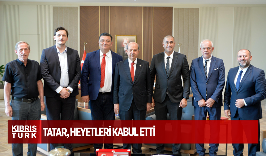 Cumhurbaşkanı Tatar, KKTC Hentbol Federasyonu ile Kosova Hentbol Federasyonu Başkan ve heyetlerini kabul etti