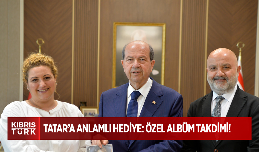Cumhurbaşkanı Ersin Tatar'a albüm takdimi yapıldı