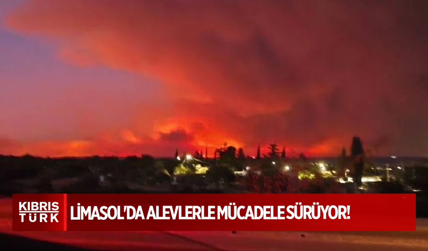 Limasol'da alevlerle mücadele sürüyor: Bir kişi ölü bulundu!