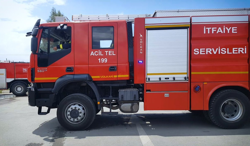 Haspolat’ta Şantiye Yangını