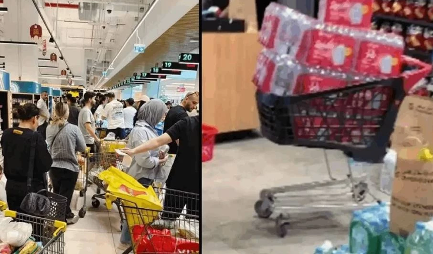 Dubai'de su izdihamı: Savaş korkusuyla rafları boşalttılar