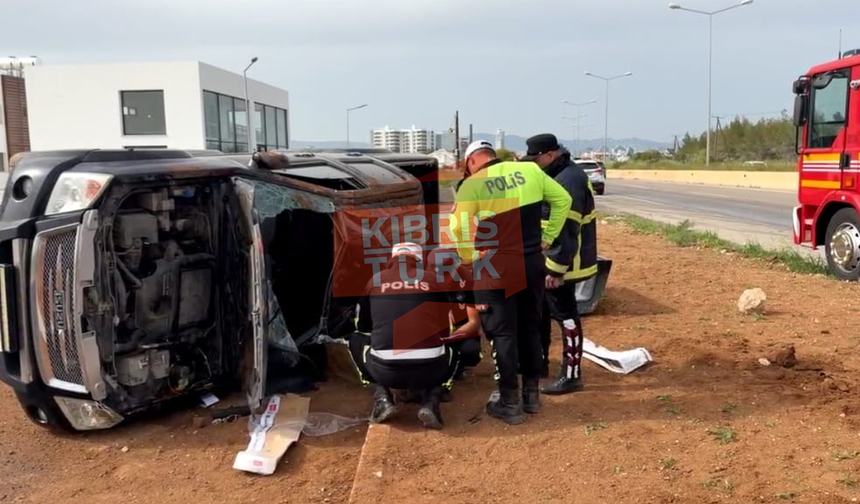 GAZİMAĞUSA İSKELE ANA YOLUNDA KAZA