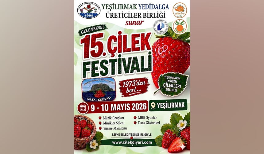 15. Çilek Festivali 9-10 Mayıs tarihlerinde yapılacak