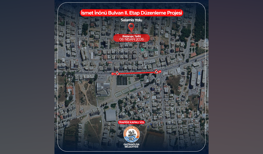 Sakarya Kavşağı ile Molto AVM arasındaki güzergâh bugün trafik akışına kapalı