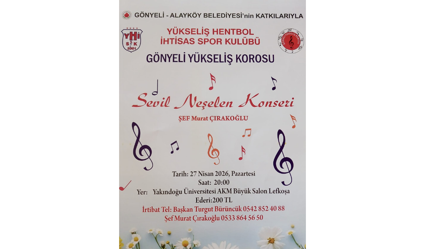 Gönyeli’de yarın “Sevil Neşelen” konseri
