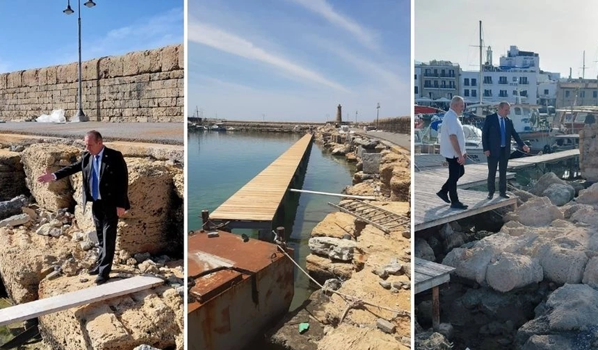 Girne Antik Liman’ın iskelesindeki çalışmalar etap etap sürüyor