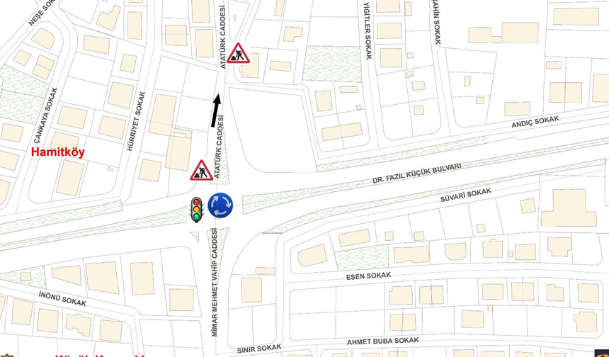 Atatürk Caddesi’nde kavşak düzenlemelerine cumartesi başlanıyor