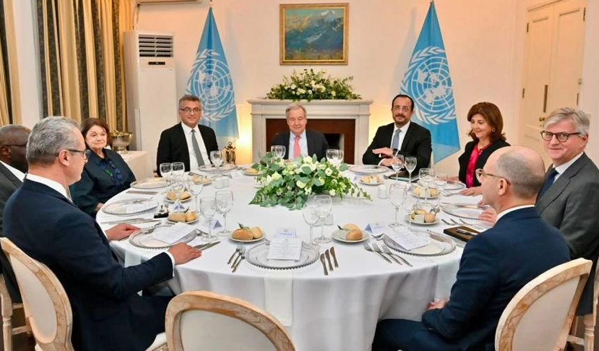 Erhürman, Guterres ve Hristodulidis akşam yemeğinde buluştu