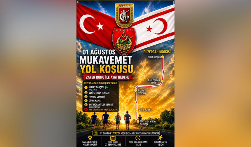 "01 Ağustos Mukavemet Yol Koşusu" 27 Temmuz’da yapılıyor