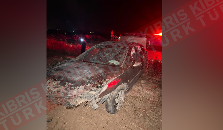 Alkollü sürücü toprak sete çarptı: Hastanede tedavi görüyor