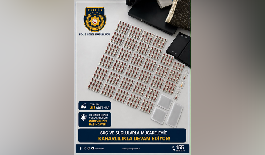 Lefkoşa'da Yeşil Reçeteli 218 Hap Ele Geçirildi