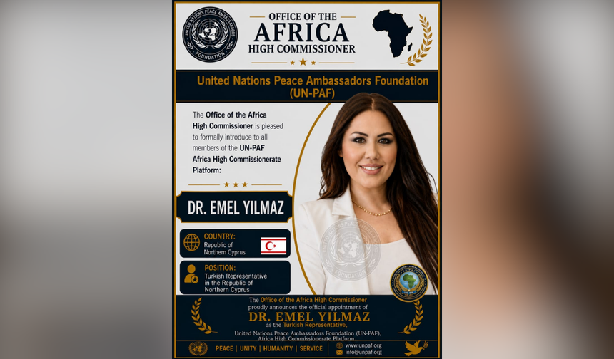 Dr. Emel Yılmaz, UN-PAF Africa ve IYDEF-PEF Tarafından Barış Elçisi Olarak Görevlendirildi