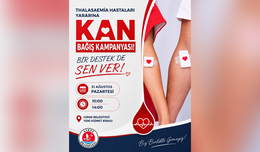 Girne Belediyesi’nde 31 Ağustos'ta kan bağışı kampanyası