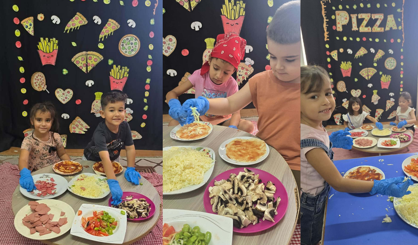 Minik şefler Bal Adası'nda pizza yaptı
