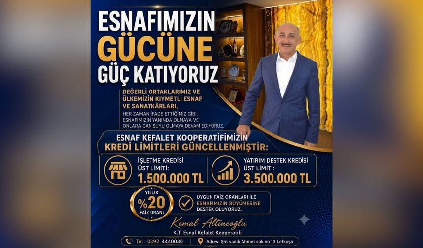 Esnaf Kefalet Kooperatifi kredi limitlerini güncelledi