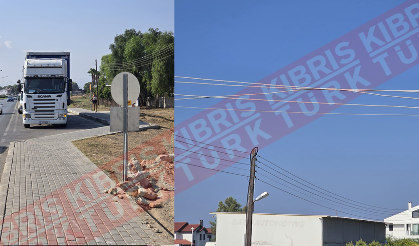 TIR YÜKSEK GERİLİM HATLARINA TAKILDI, YANGIN ÇIKTI