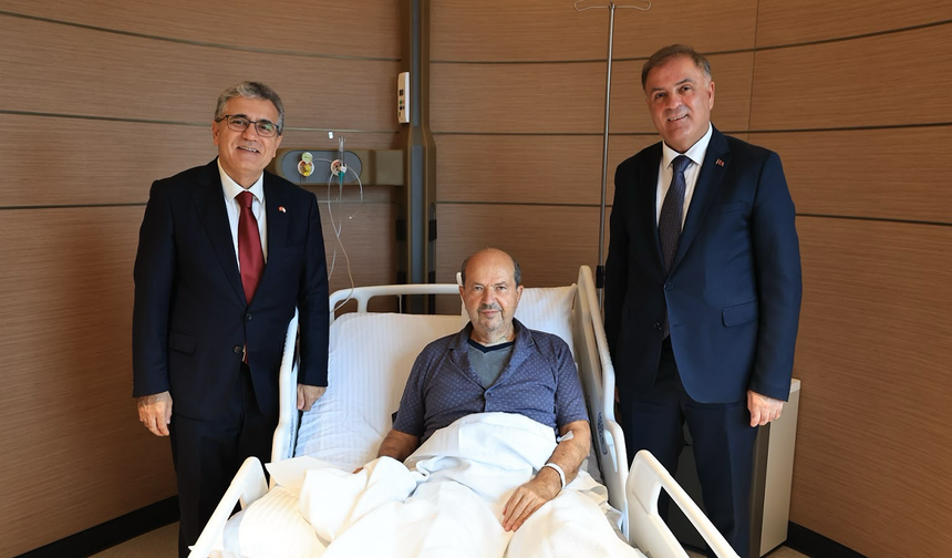 NURİ ASLAN VE HASAN TAŞ’TAN ERSİN TATAR’A GEÇMİŞ OLSUN ZİYARETİ