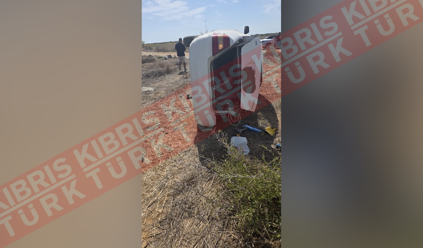 St. Barnabas Yolu’nda Kaza: Araç Tarlada Takla Attı, Sürücü Ağır Yaralandı