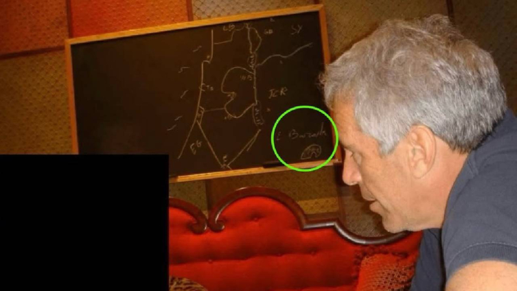 Epstein Belgelerinde Ehud Barak Imzasiyla Kara Tahtaya Cizilmis Tartismali Bir Harita Goruldu